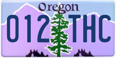 OR license plate 012THC