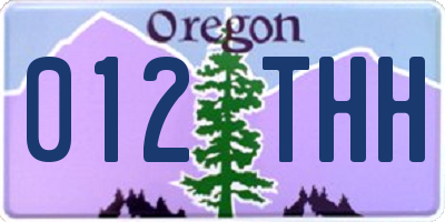 OR license plate 012THH
