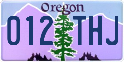 OR license plate 012THJ