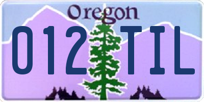 OR license plate 012TIL