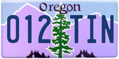 OR license plate 012TIN