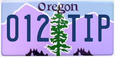 OR license plate 012TIP
