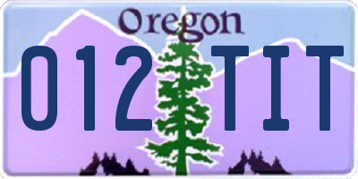 OR license plate 012TIT