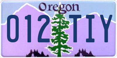 OR license plate 012TIY