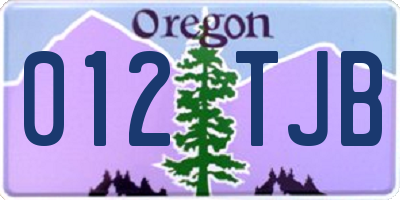 OR license plate 012TJB