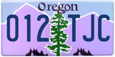 OR license plate 012TJC