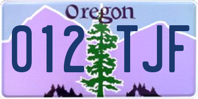 OR license plate 012TJF