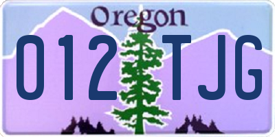 OR license plate 012TJG