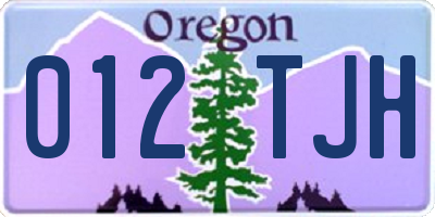 OR license plate 012TJH