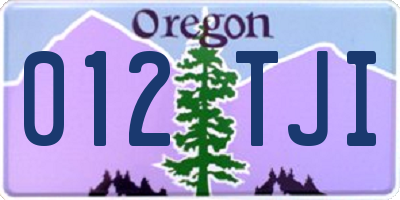 OR license plate 012TJI