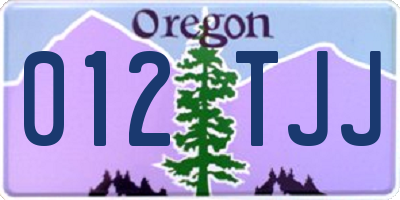 OR license plate 012TJJ