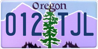 OR license plate 012TJL