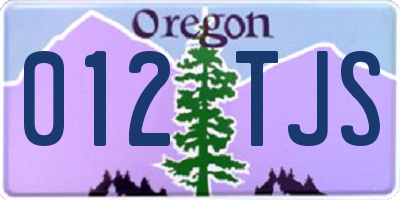 OR license plate 012TJS