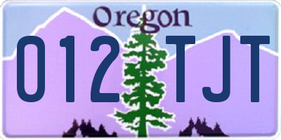 OR license plate 012TJT
