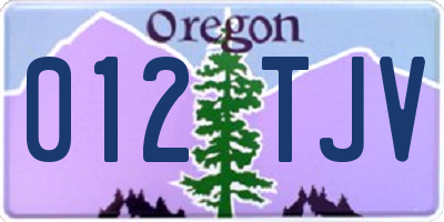 OR license plate 012TJV
