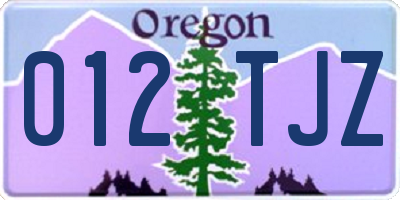 OR license plate 012TJZ
