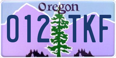 OR license plate 012TKF