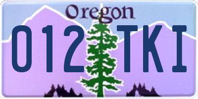 OR license plate 012TKI