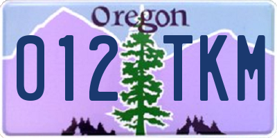 OR license plate 012TKM