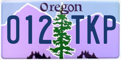 OR license plate 012TKP