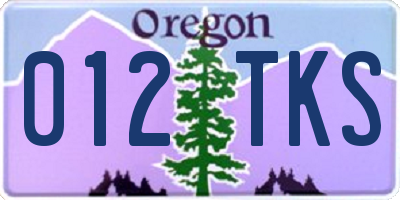 OR license plate 012TKS