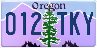 OR license plate 012TKY
