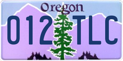 OR license plate 012TLC