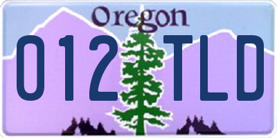 OR license plate 012TLD