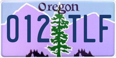 OR license plate 012TLF