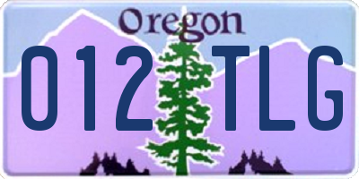 OR license plate 012TLG