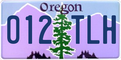 OR license plate 012TLH
