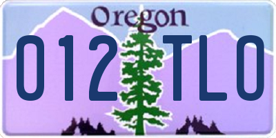 OR license plate 012TLO