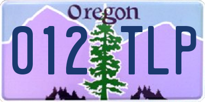OR license plate 012TLP