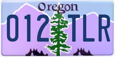 OR license plate 012TLR