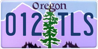 OR license plate 012TLS