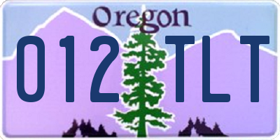 OR license plate 012TLT