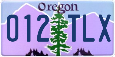 OR license plate 012TLX