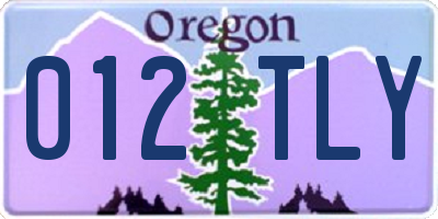 OR license plate 012TLY