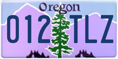 OR license plate 012TLZ