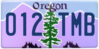 OR license plate 012TMB