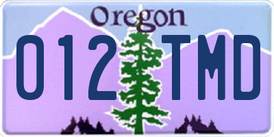 OR license plate 012TMD