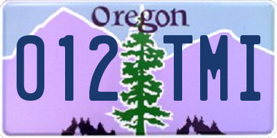 OR license plate 012TMI