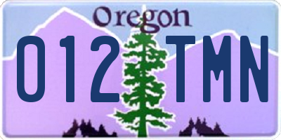OR license plate 012TMN