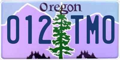 OR license plate 012TMO