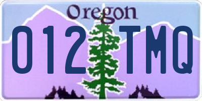 OR license plate 012TMQ