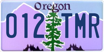 OR license plate 012TMR
