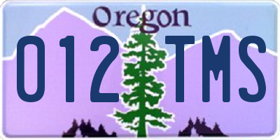 OR license plate 012TMS