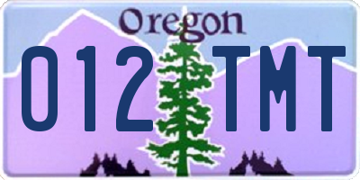OR license plate 012TMT