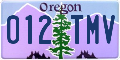 OR license plate 012TMV