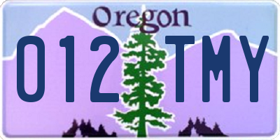 OR license plate 012TMY